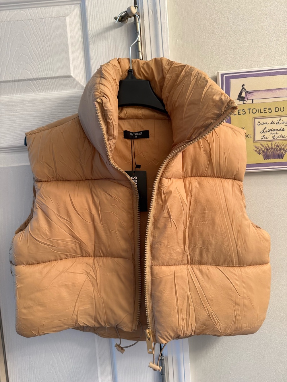 Women's Cropped Brown Puffer Vest by